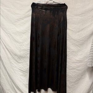 ISH Elegant Black and Brown Maxi Skirt